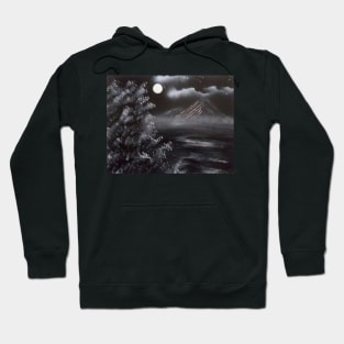 Black and white mountain landscape Hoodie